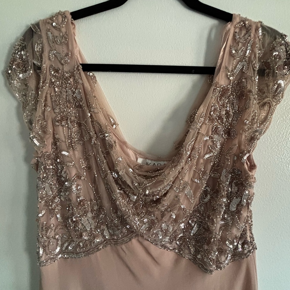 J Kara Pink Beaded Gown